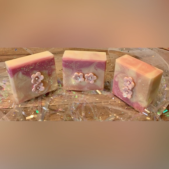 Hand Crafted Artisan Barbie Core Soap with Soap Flower (One) - Picture 4 of 5